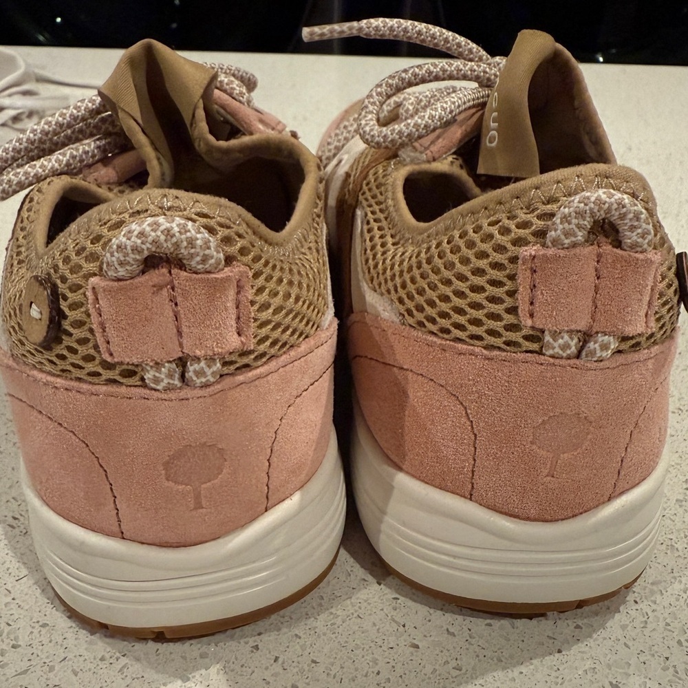 Women's Tan and Pink Sneakers - Picture 2 of 6